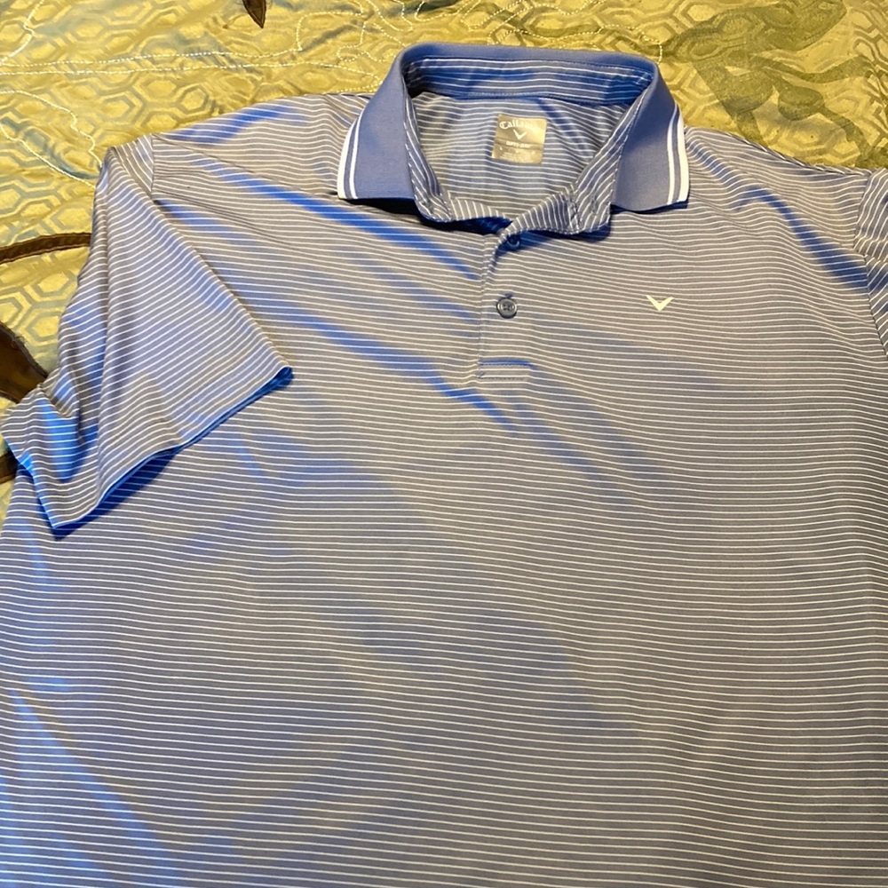 Callaway golf polo opti dri shirt large blue and white